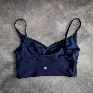 Navy Blue Longline Sports Bra Crop Top Women's Small S